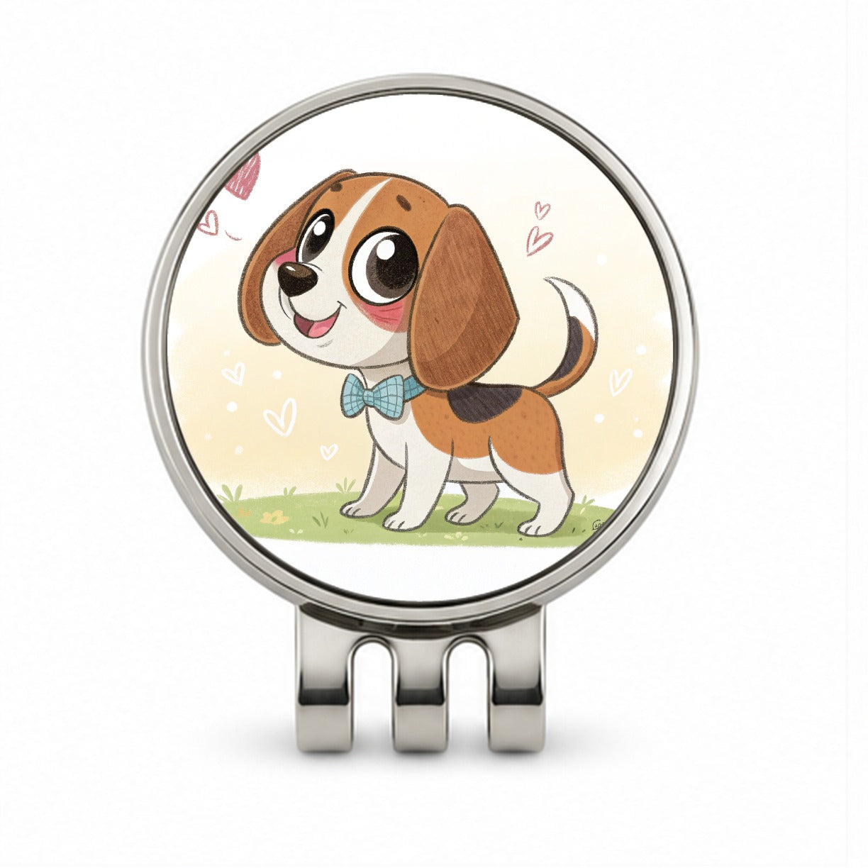Kawaii Beagle Dog Golf Hat Clip with Ball Marker
