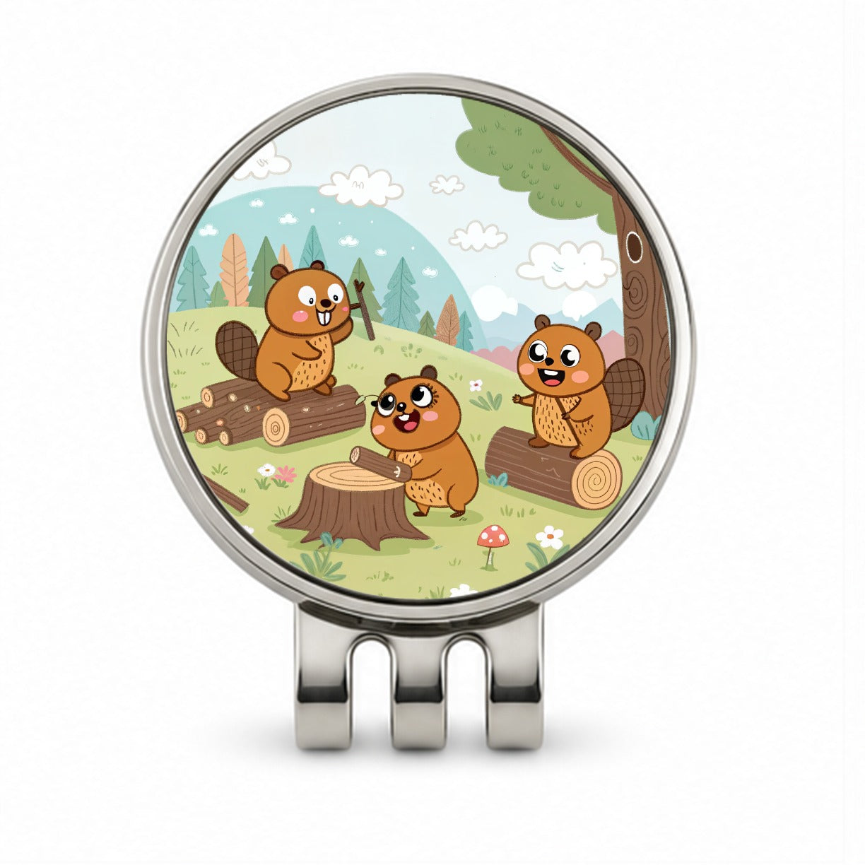 Kawaii Beavers Golf Hat Clip with Ball Marker