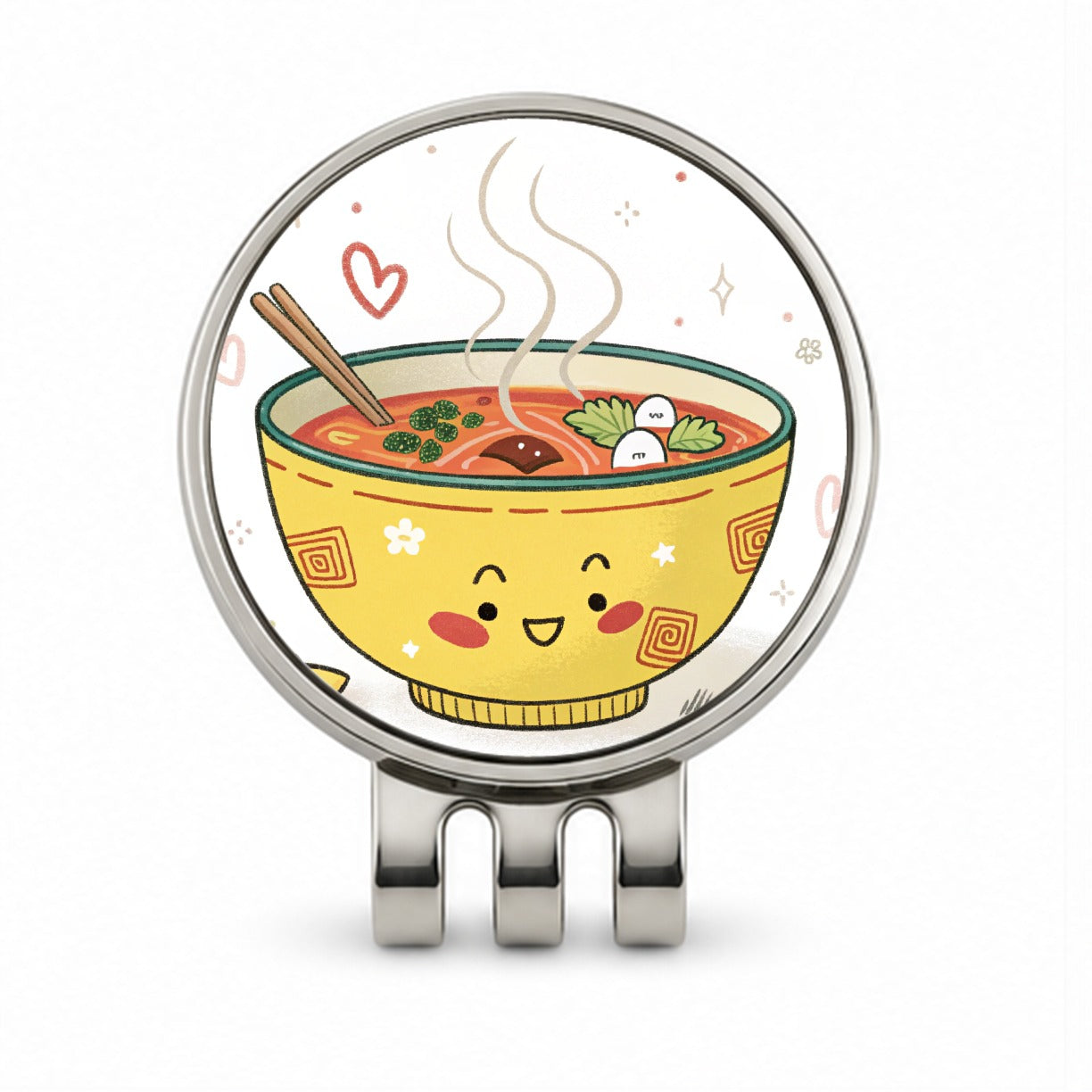 Kawaii Bowl Of Soup Golf Hat Clip with Ball Marker