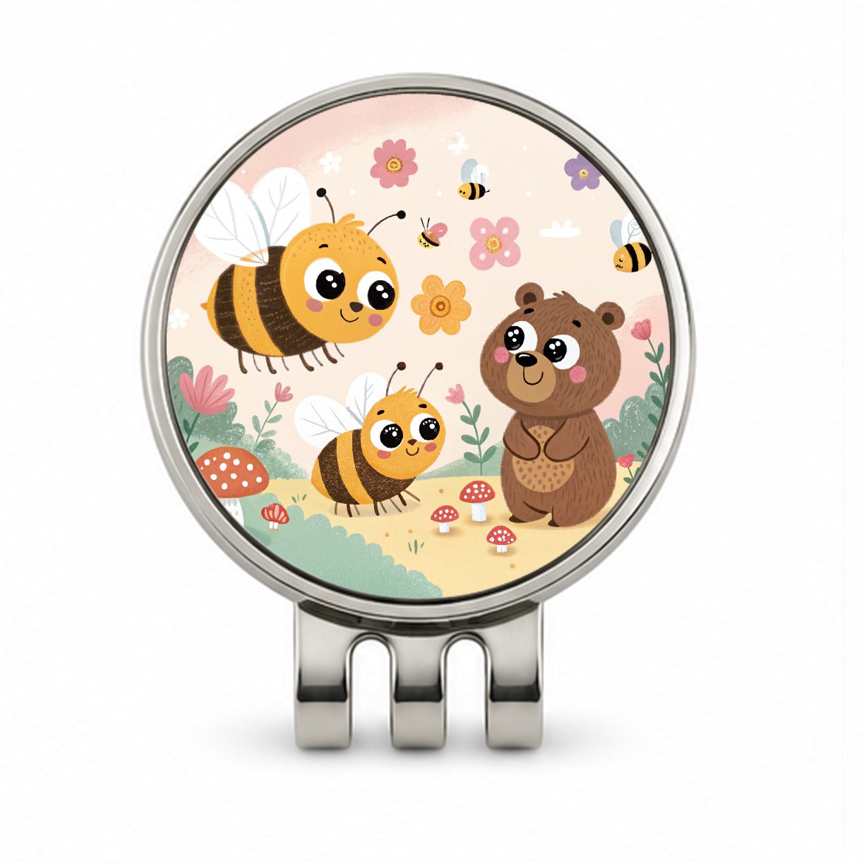 Kawaii Bumble Bees Bear Golf Hat Clip with Ball Marker