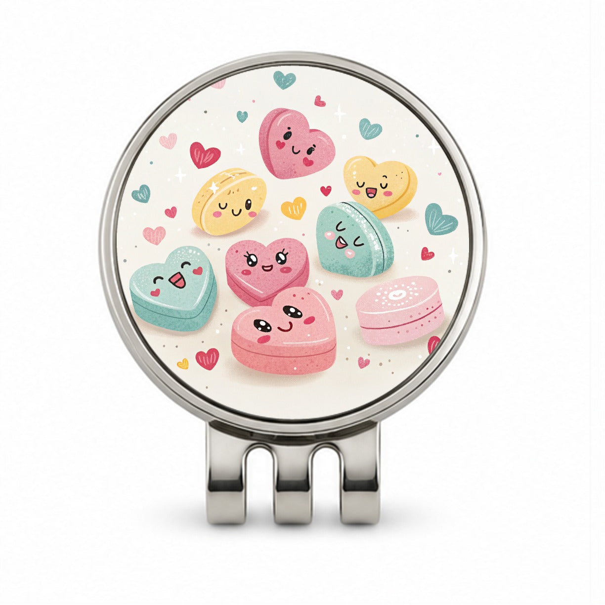 Kawaii Candies And Hearts Valentine's Day Golf Hat Clip with Ball Marker