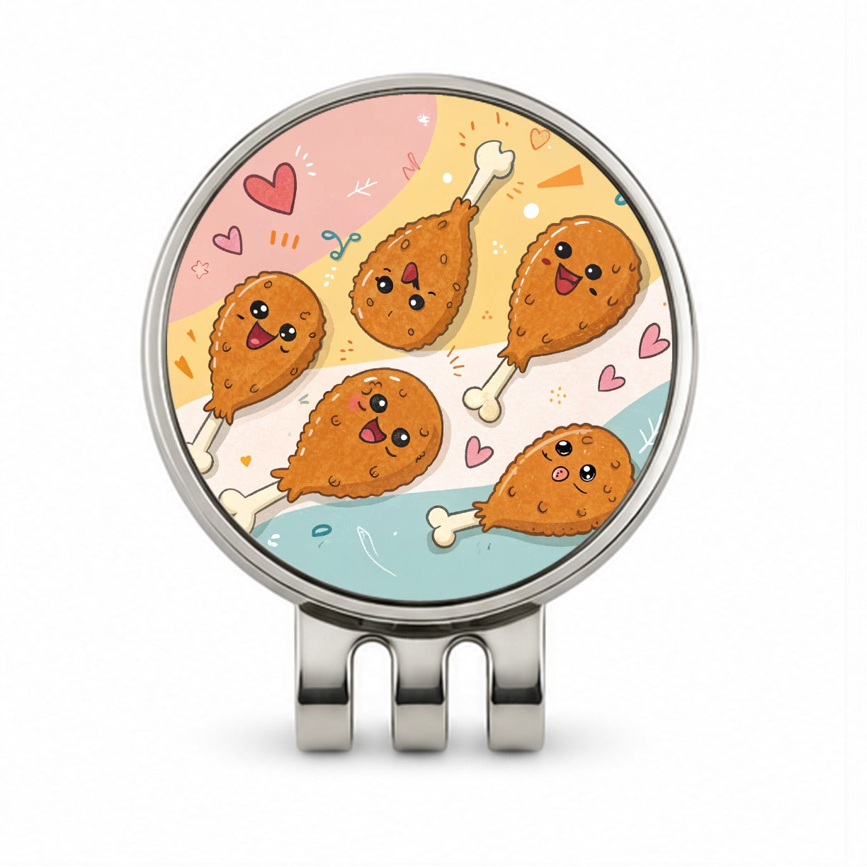 Kawaii Chicken Drumsticks Golf Hat Clip with Ball Marker
