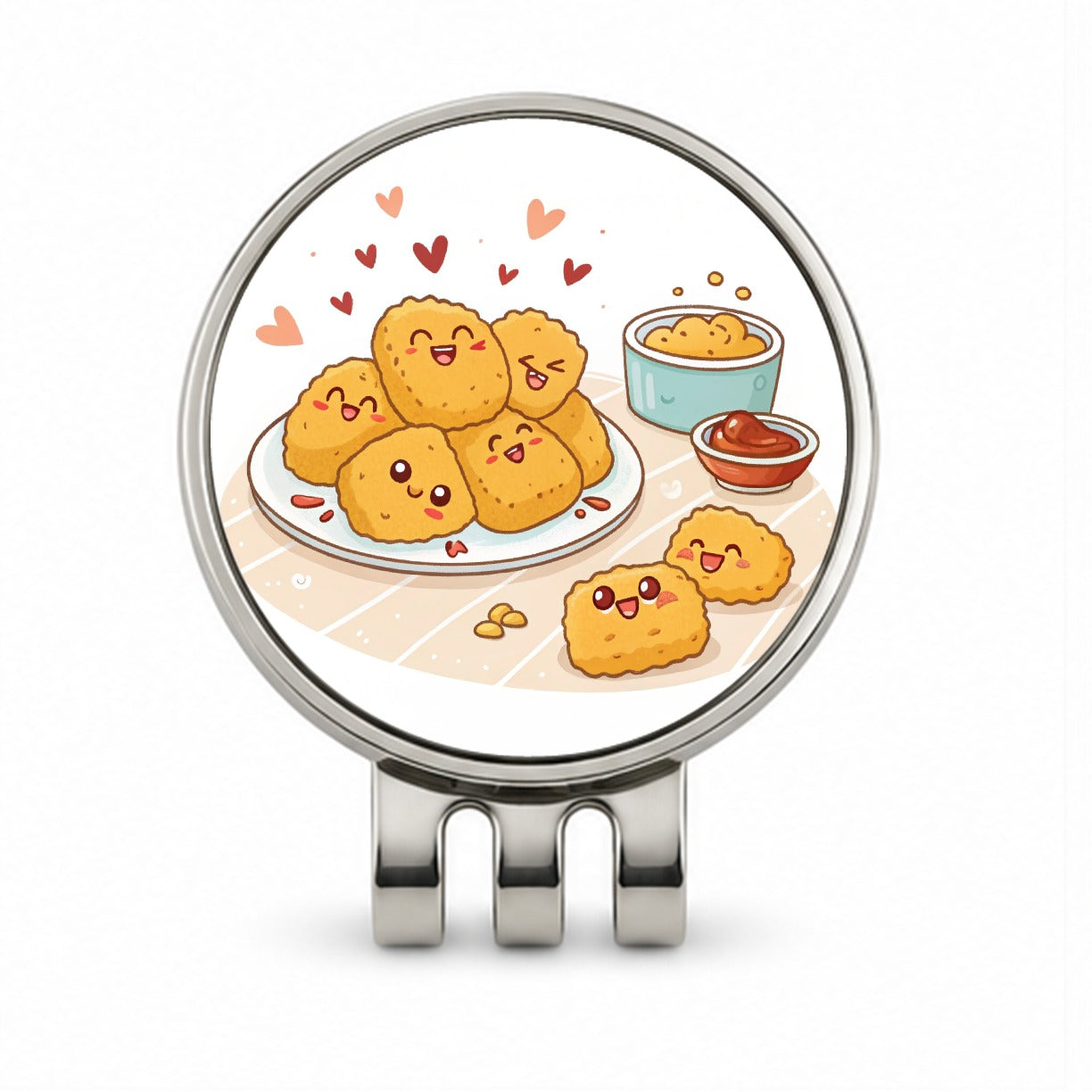 Kawaii Chicken Nuggets Golf Hat Clip with Ball Marker