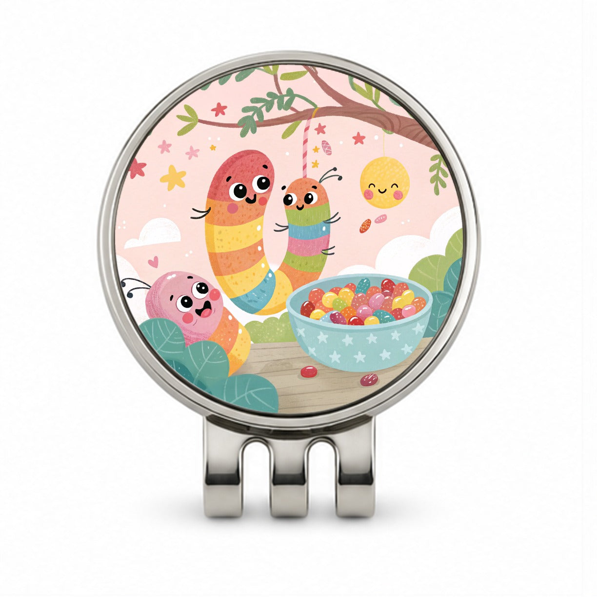 Kawaii Gummi Worms Jelly Beans Golf Hat Clip with Ball Marker