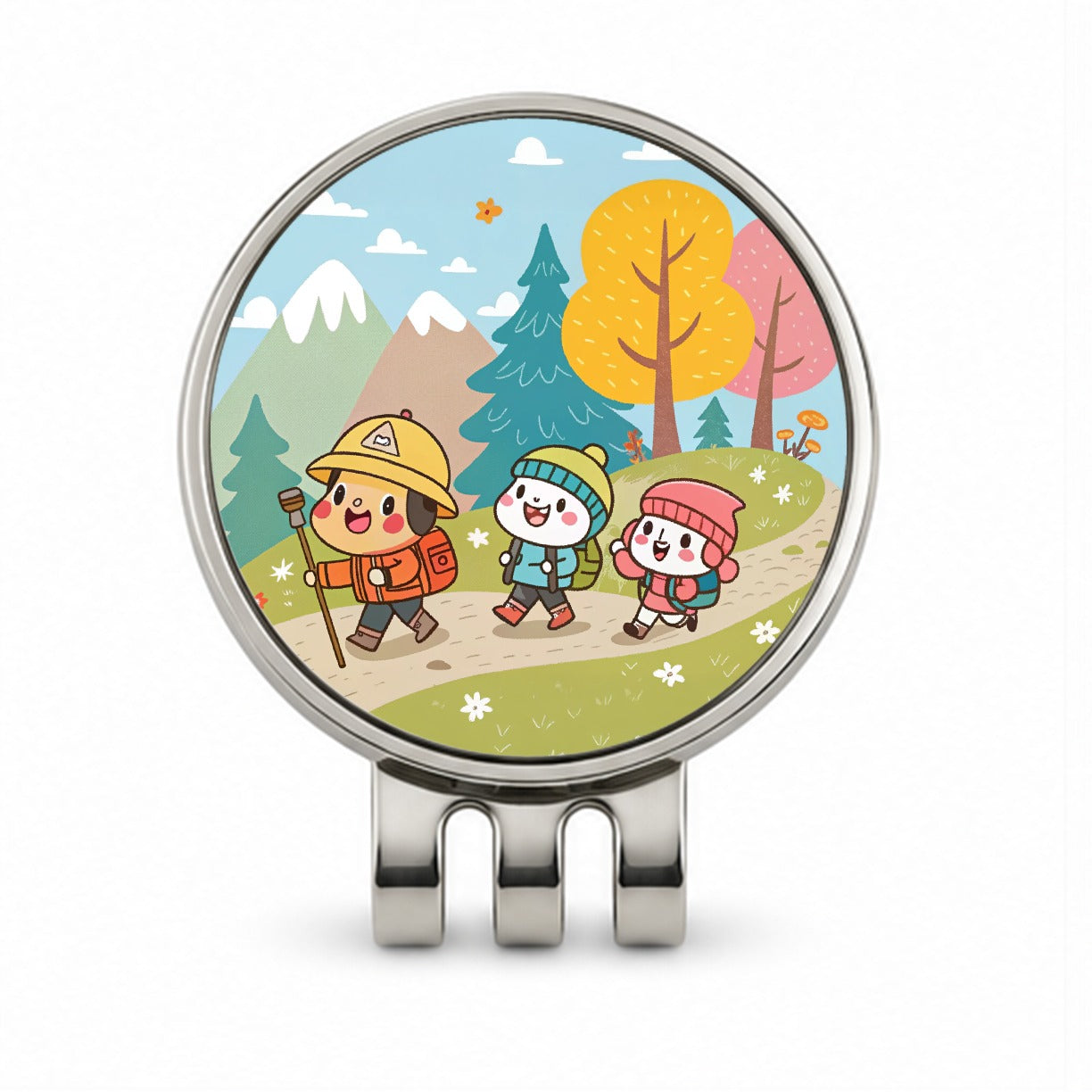 Kawaii Hiking Hikers Golf Hat Clip with Ball Marker