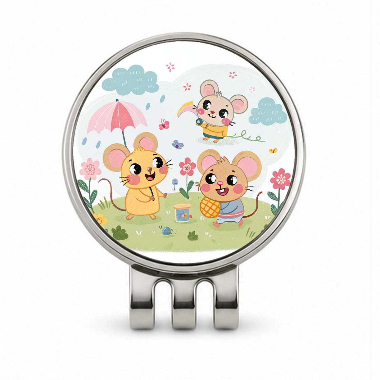 Kawaii Rats Golf Hat Clip with Ball Marker