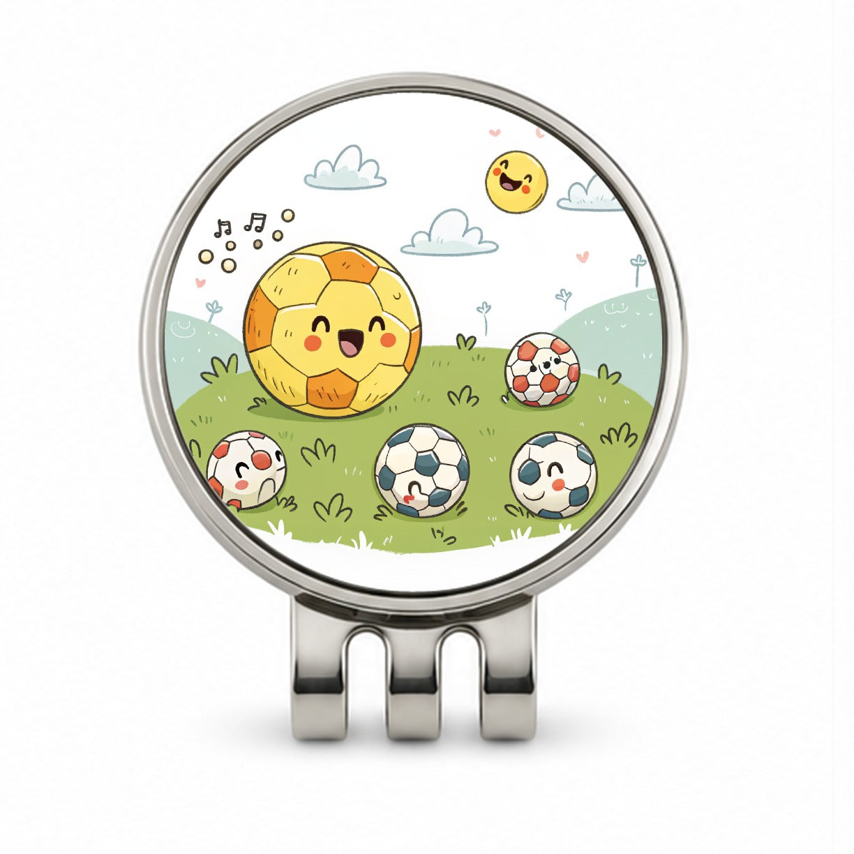 Kawaii Soccer Balls Golf Hat Clip with Ball Marker