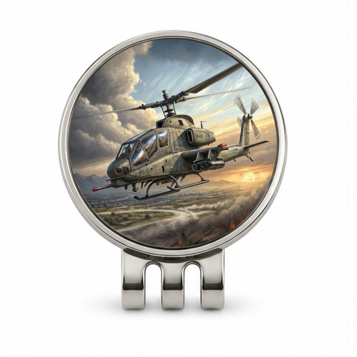 AH-1 SuperCobra US Marines Attack Helicopter Golf Hat Clip with Ball Marker