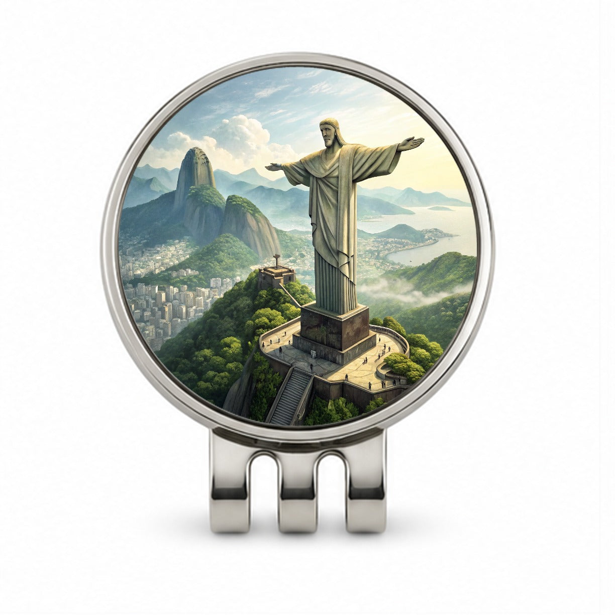 Christ The Redeemer Statue Rio De Janeiro Brazil Golf Hat Clip with Ball Marker
