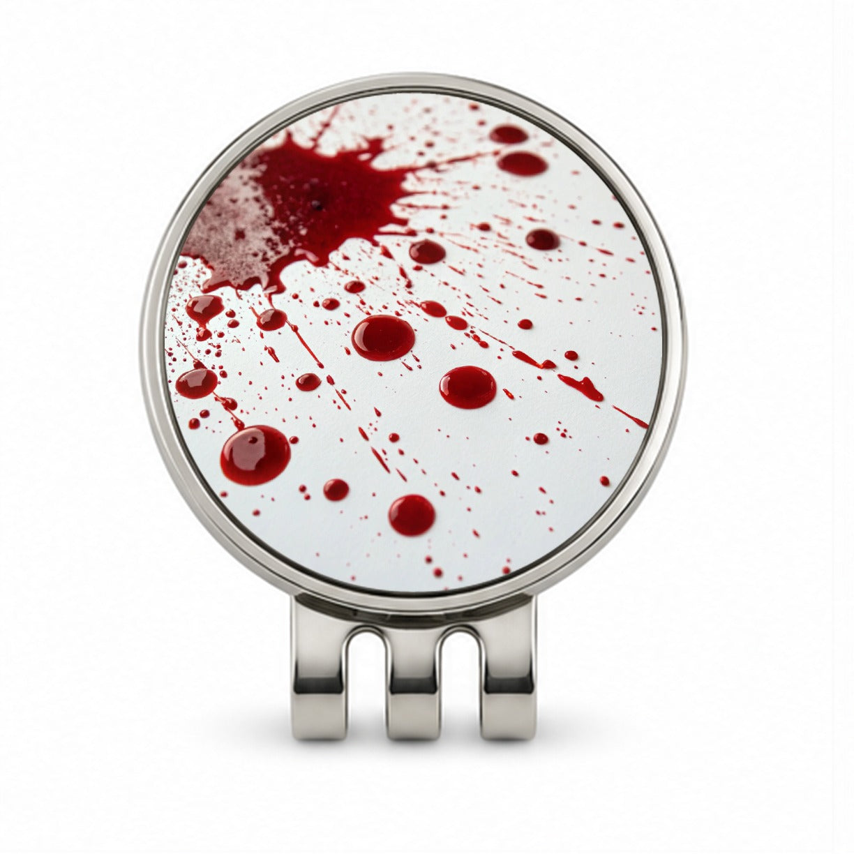 Close-Up Blood Splatters Golf Hat Clip with Ball Marker