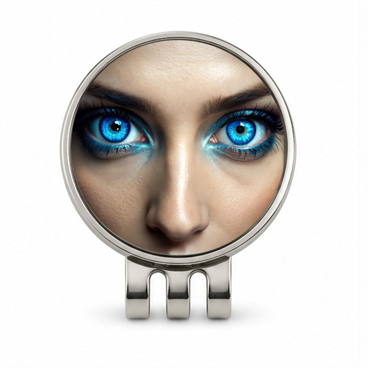 Close-Up Of Blue Eyes Golf Hat Clip with Ball Marker