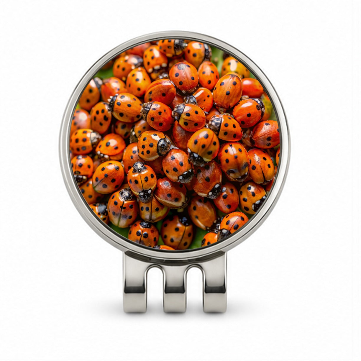 Close-Up Of Ladybugs Covering Leaf Golf Hat Clip with Ball Marker