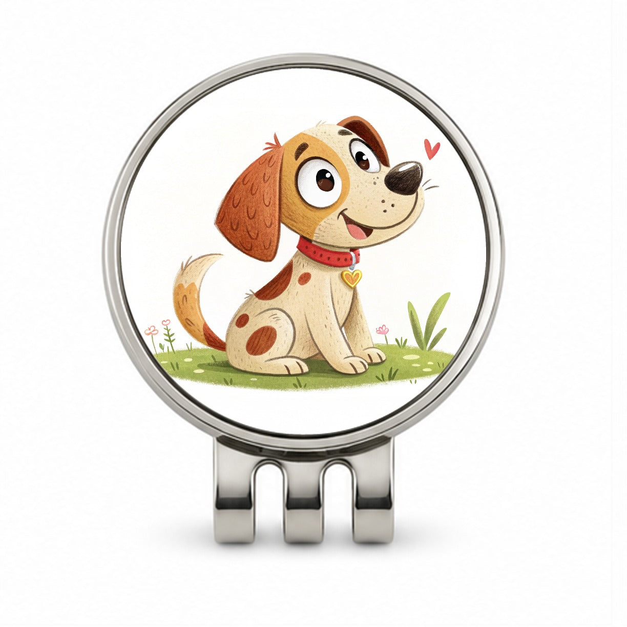 Dog Children's Illustration Style Golf Hat Clip with Ball Marker