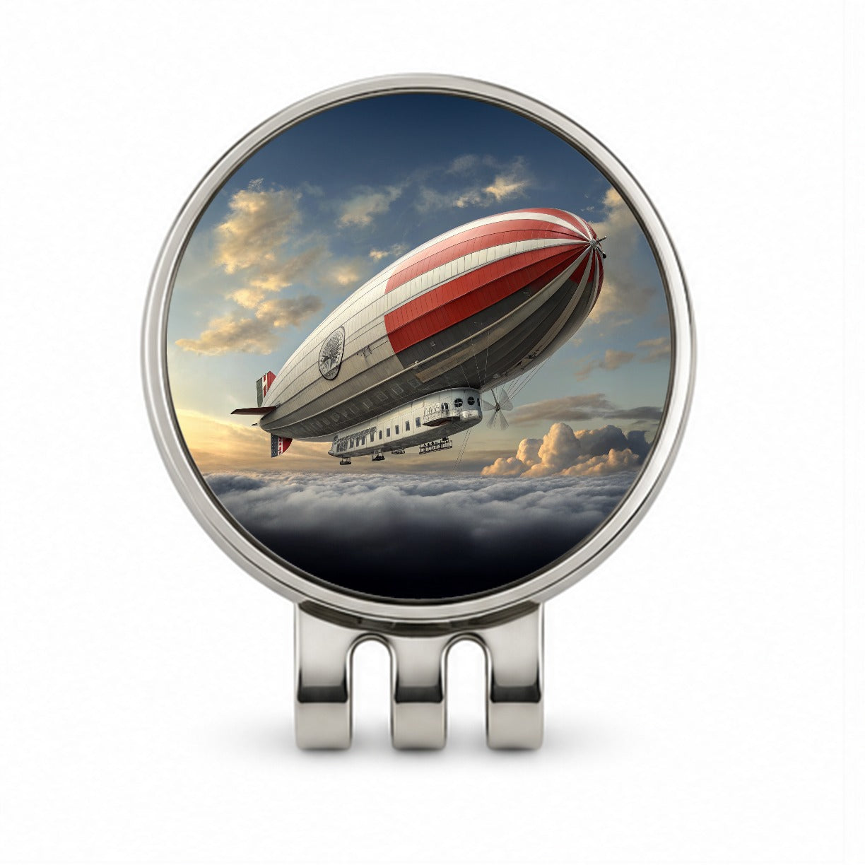 Early 1900's Dirigible Airship Blimp Golf Hat Clip with Ball Marker