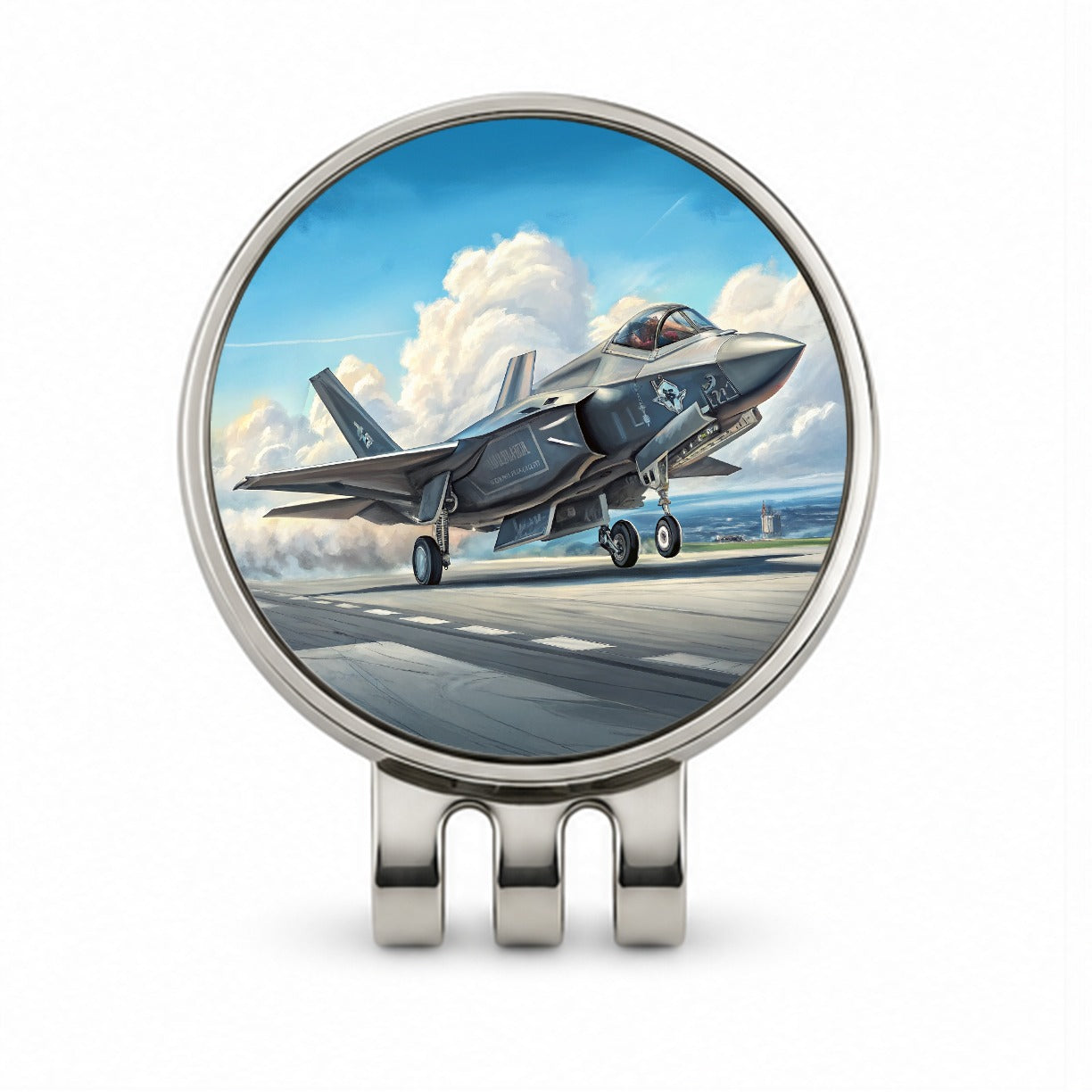 F-35 Lightning II US Air Force Navy Marines Strike Fighter Plane Golf Hat Clip with Ball Marker