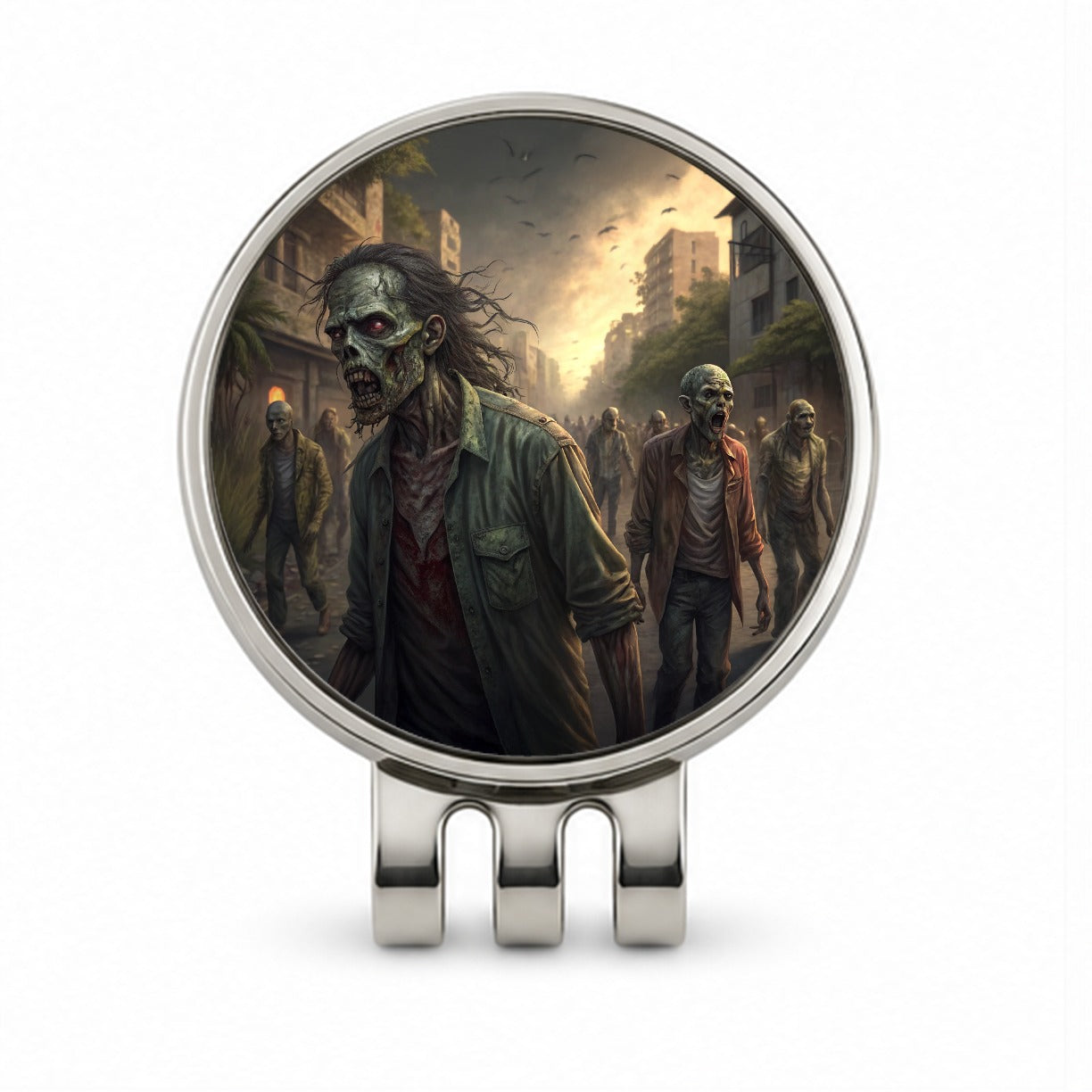 Horde Of Zombies Monsters Halloween Golf Hat Clip with Ball Marker
