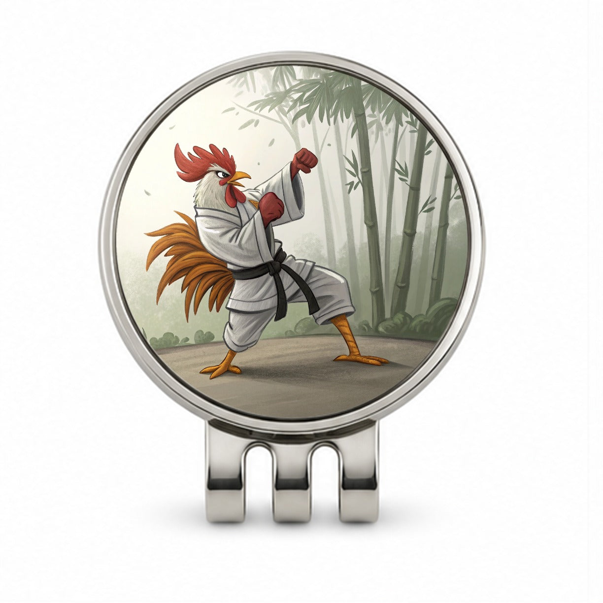 Kung Fu Karate Martial Arts Rooster Golf Hat Clip with Ball Marker