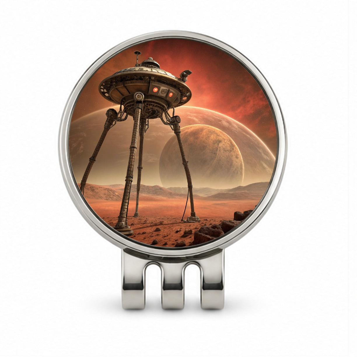 Martian Tripod War Machine Sci-fi From War Of The Worlds Golf Hat Clip with Ball Marker