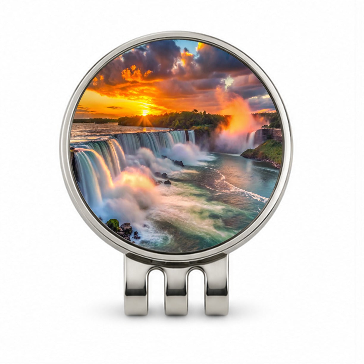 Niagara Falls At Sunset New York Golf Hat Clip with Ball Marker