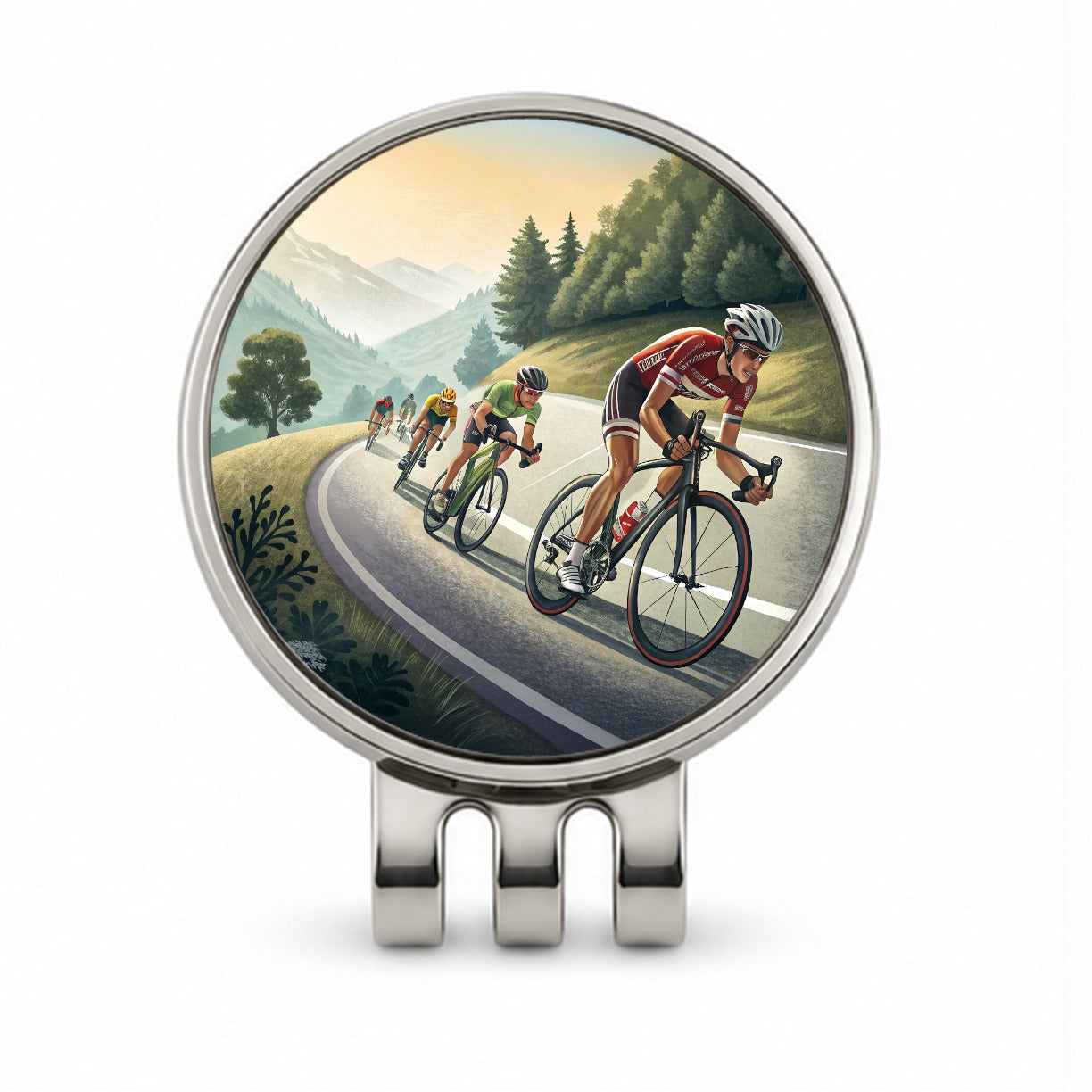 Road Bicycle Bike Racing Golf Hat Clip with Ball Marker