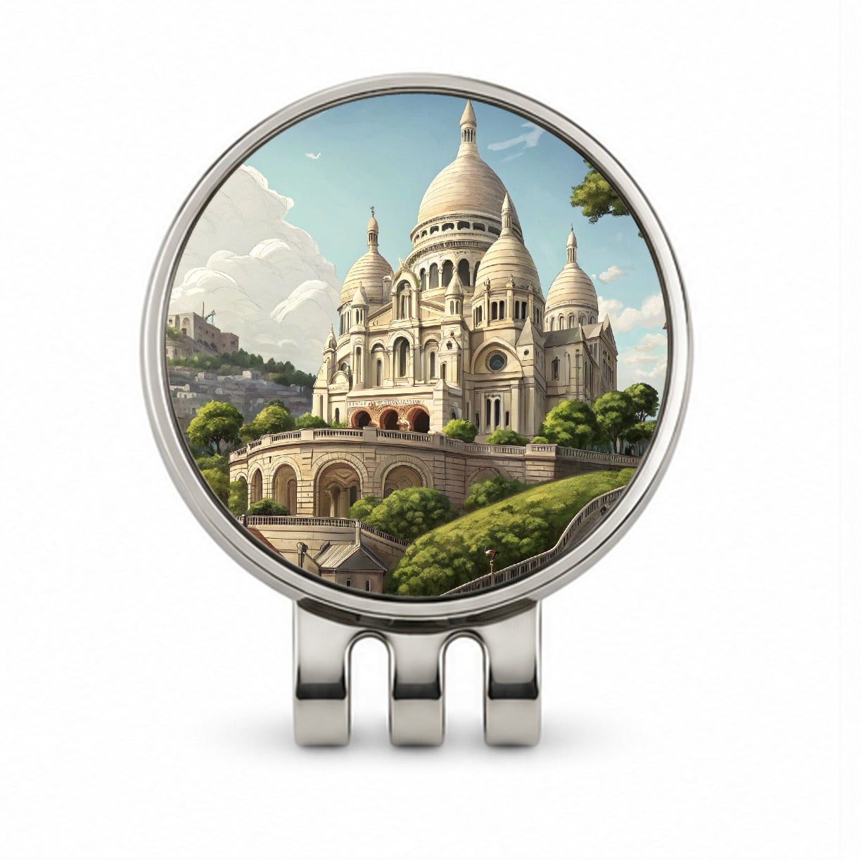 Sacre Coeur Church Paris France Golf Hat Clip with Ball Marker