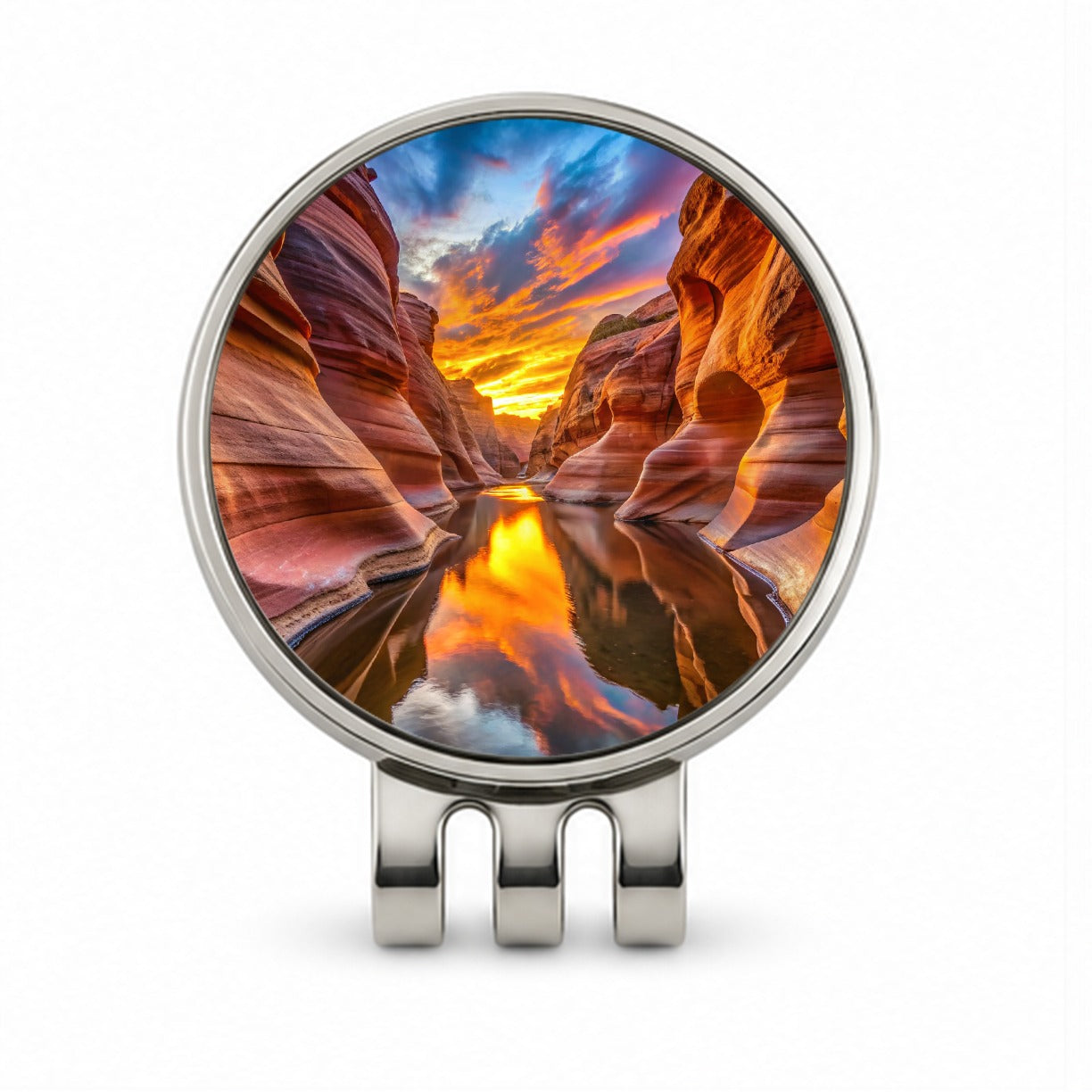 Slot Canyons And Water At Sunset Utah Arizona Golf Hat Clip with Ball Marker