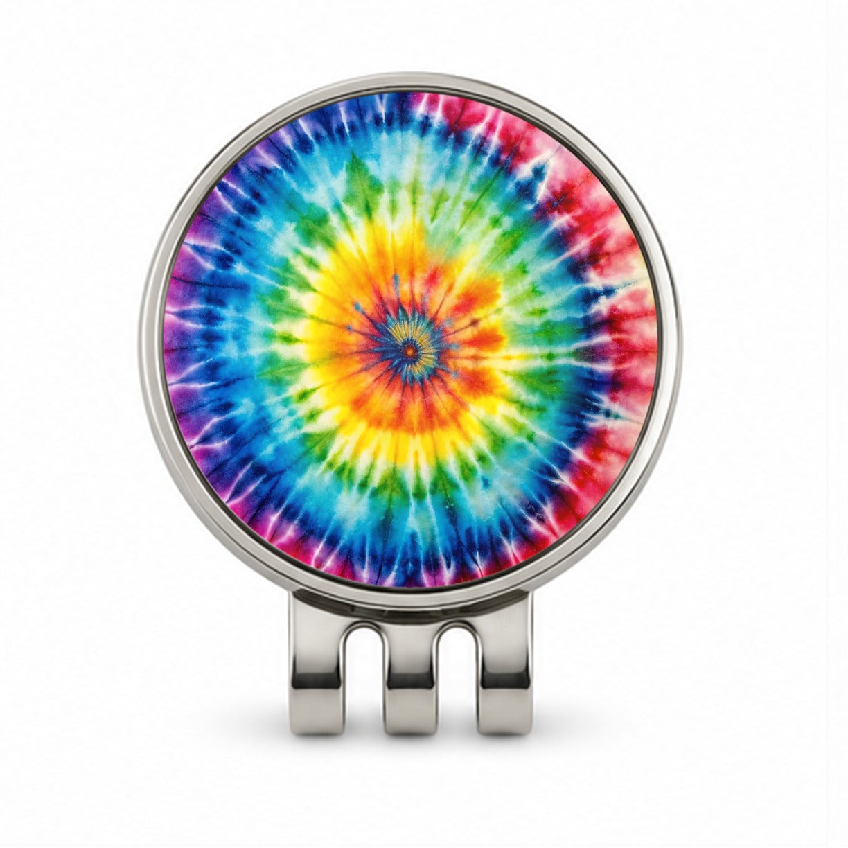 Tie-Dye Watercolor Design Golf Hat Clip with Ball Marker