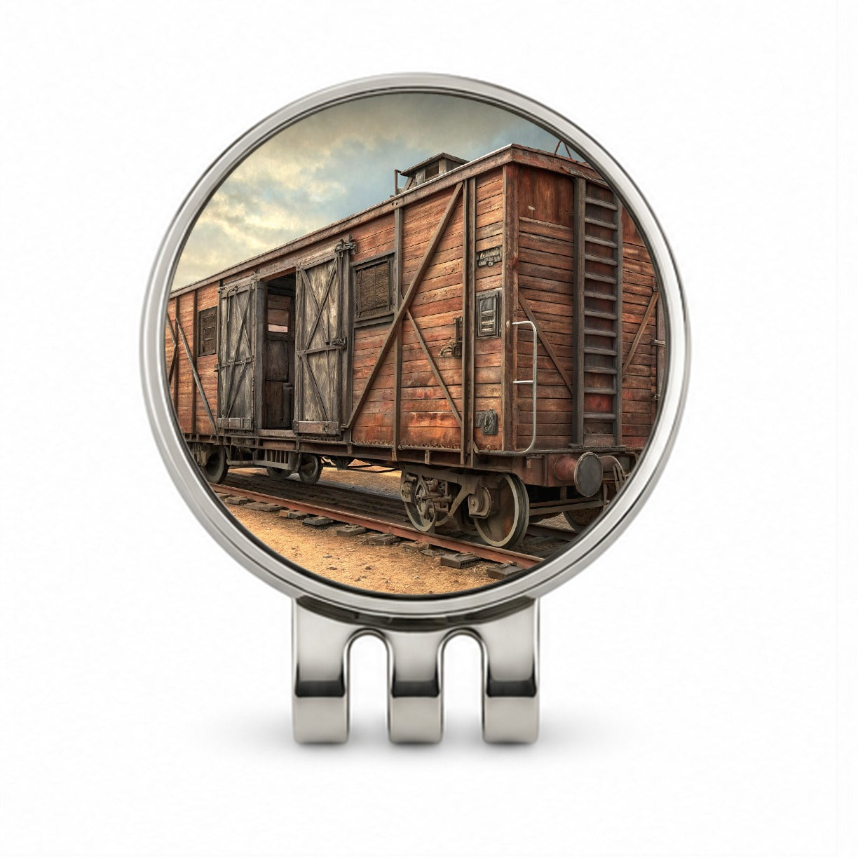 Train Freight Car Old West Western Golf Hat Clip with Ball Marker