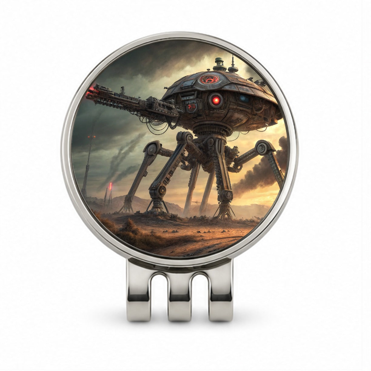 War Of The Worlds Sci-fi Martian War Machine Golf Hat Clip with Ball Marker
