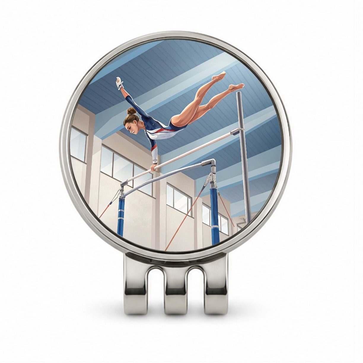 Women's Gymnastics Uneven Bars Golf Hat Clip with Ball Marker