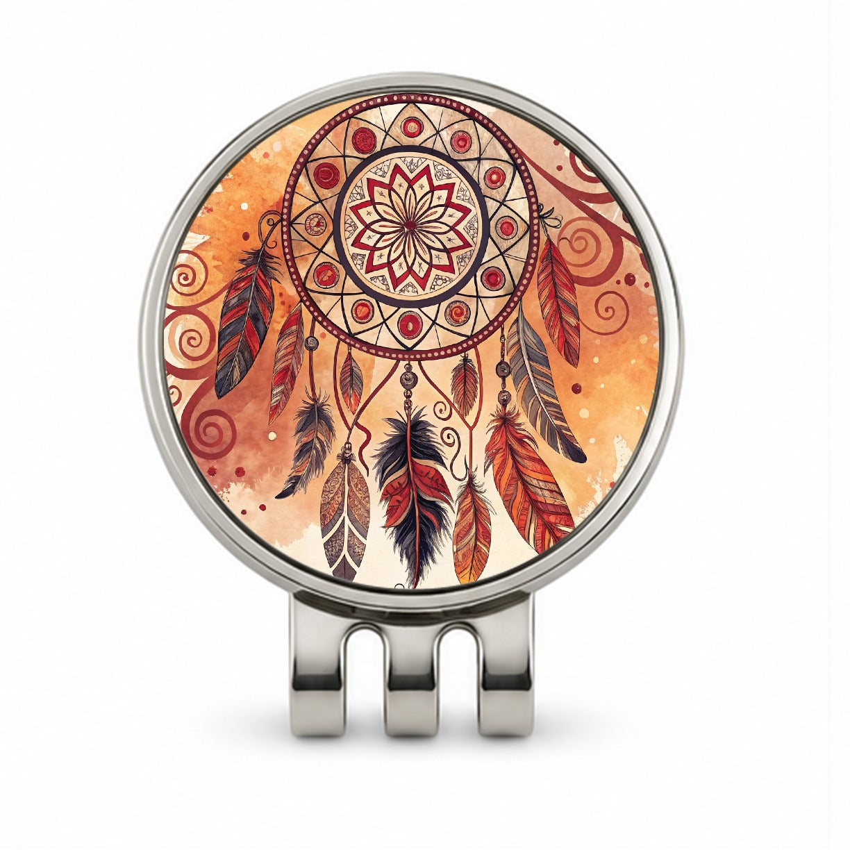 Abstract Southwestern Dream Catcher Design Golf Hat Clip with Ball Marker