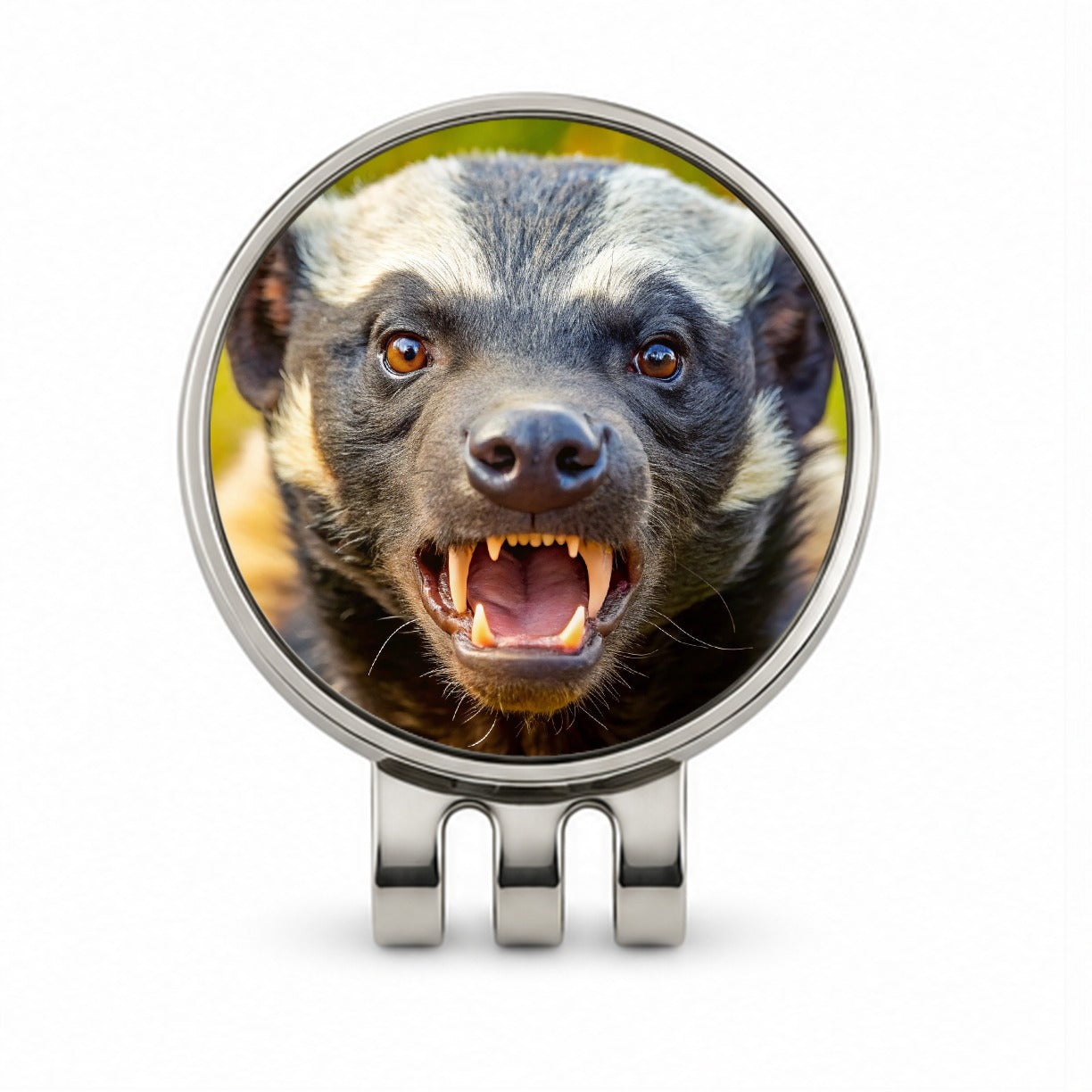 Angry Honey Badger Golf Hat Clip with Ball Marker