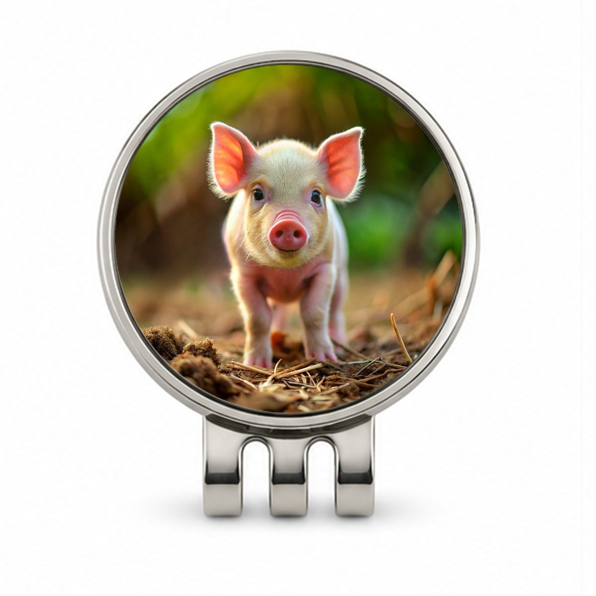Baby Pig Golf Hat Clip with Ball Marker