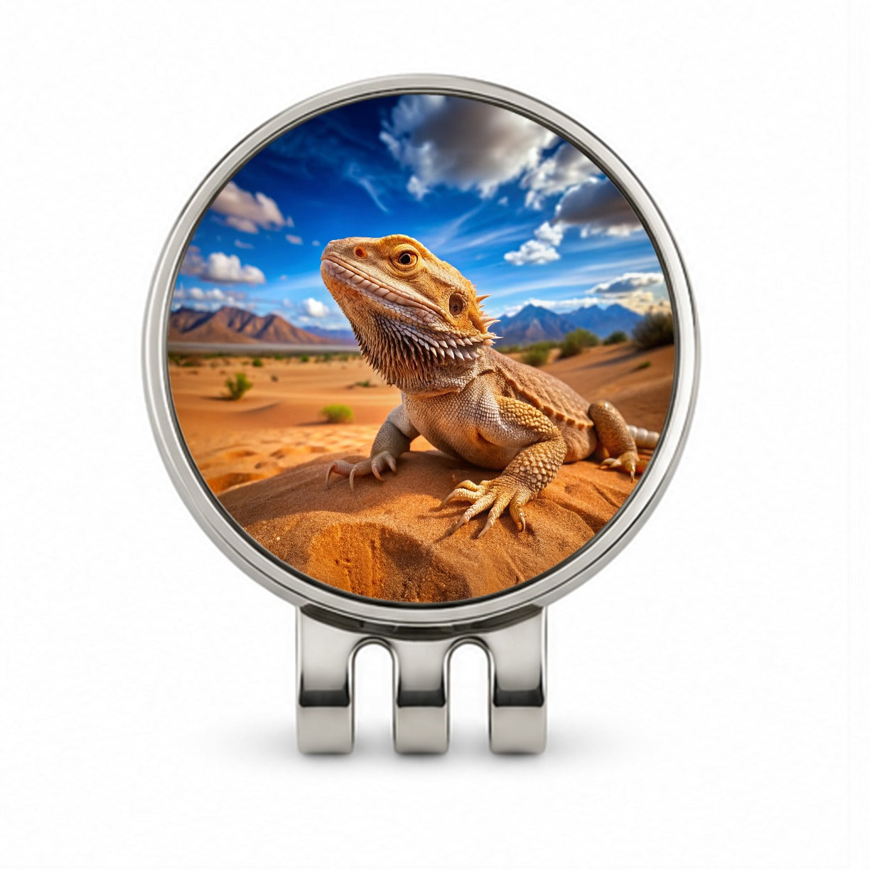 Bearded Dragon Lizard Reptile in the Desert Golf Hat Clip with Ball Marker