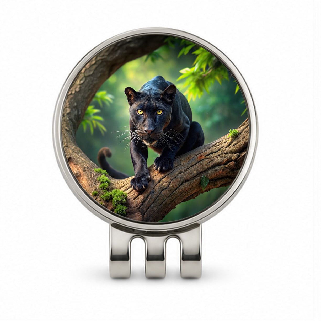 Black Panther on Branch Golf Hat Clip with Ball Marker