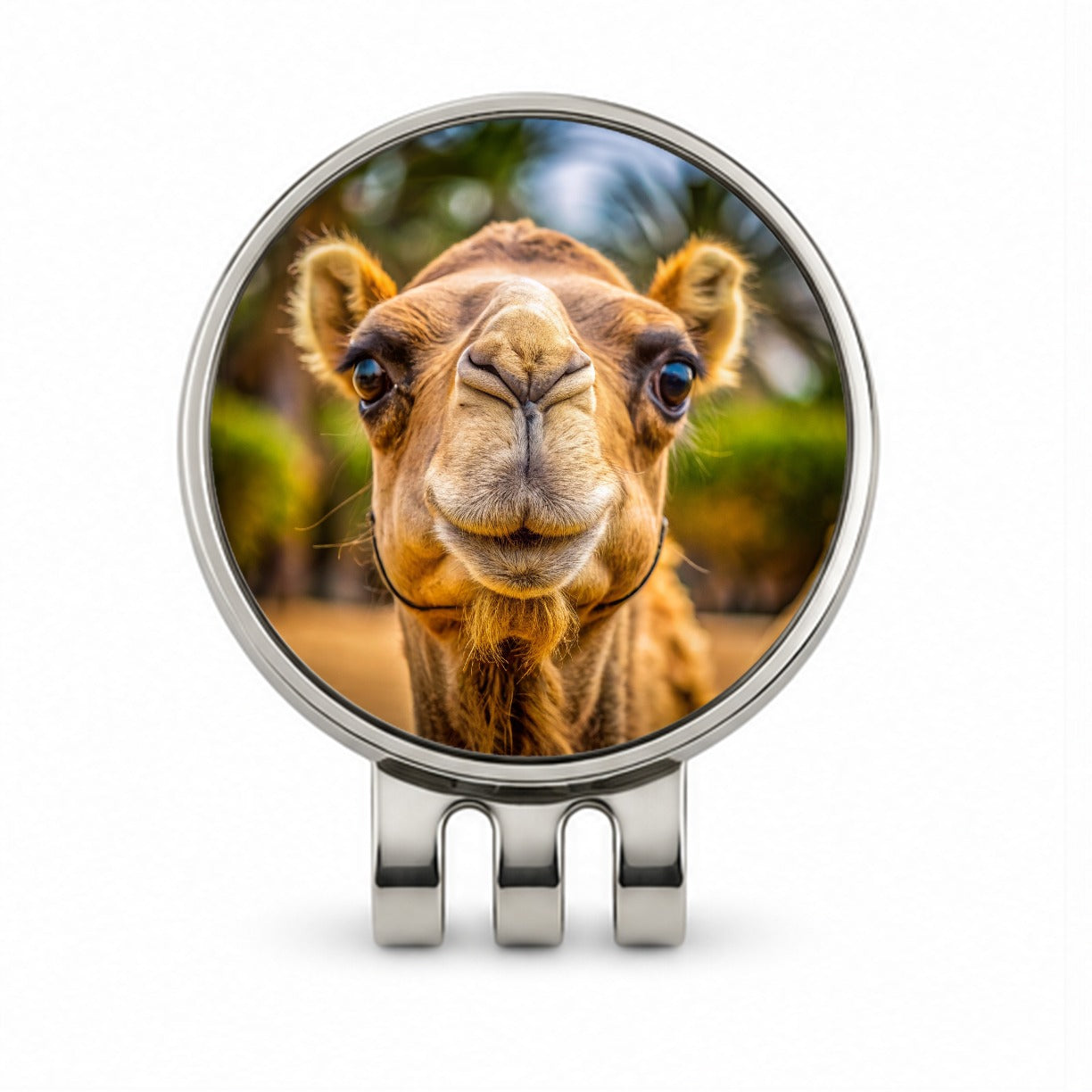 Camel Face Golf Hat Clip with Ball Marker