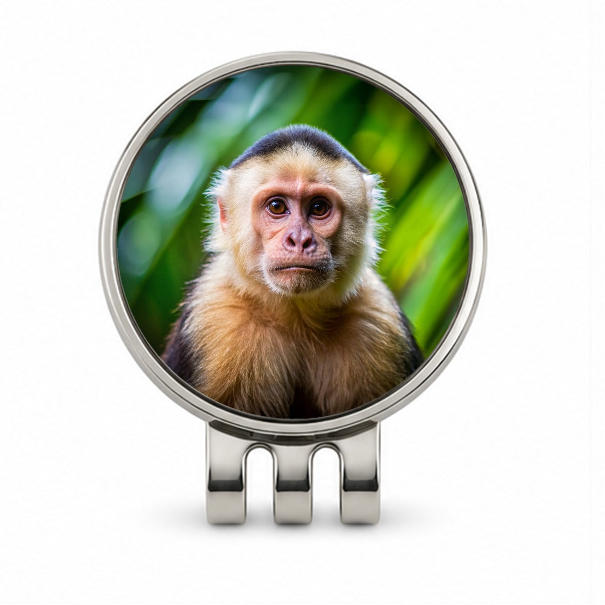 Capuchin Monkey Golf Hat Clip with Ball Marker