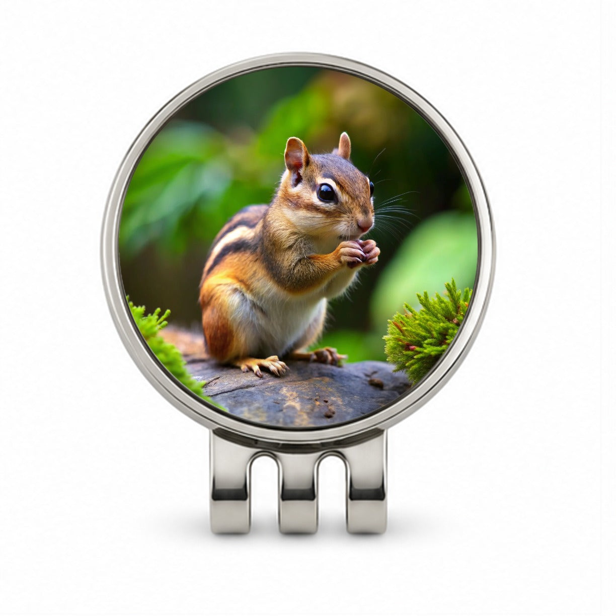 Chipmunk Golf Hat Clip with Ball Marker