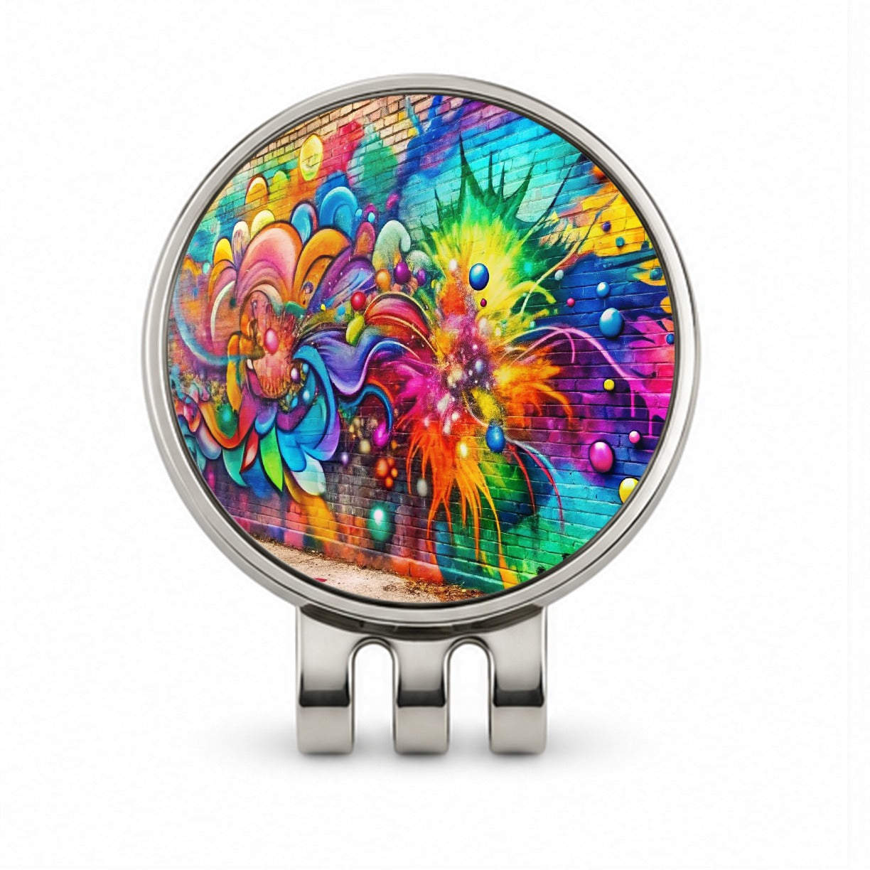 Colorful Graffiti On City Wall Golf Hat Clip with Ball Marker