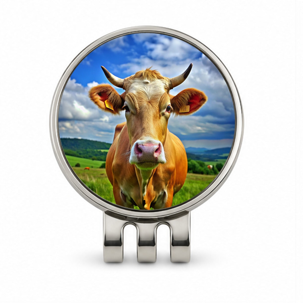 Cow Golf Hat Clip with Ball Marker