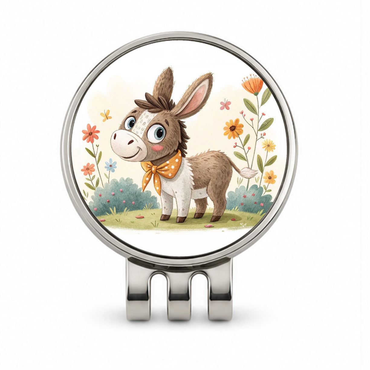 Donkey Children's Illustration Style Golf Hat Clip with Ball Marker