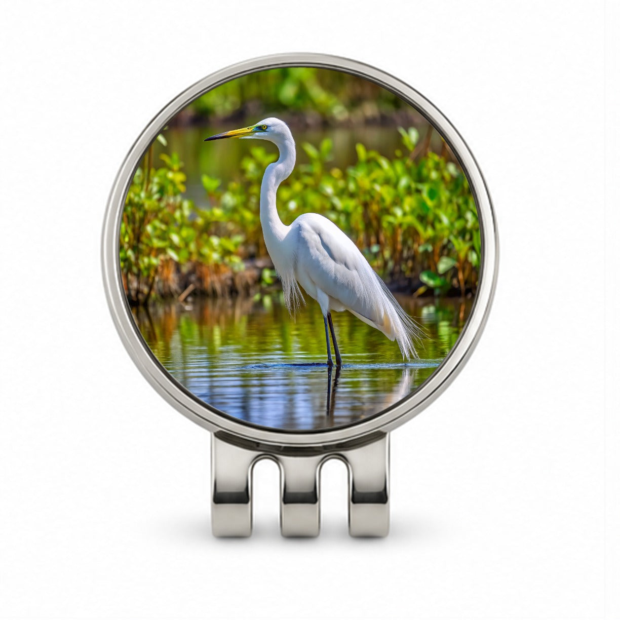 Egret Golf Hat Clip with Ball Marker