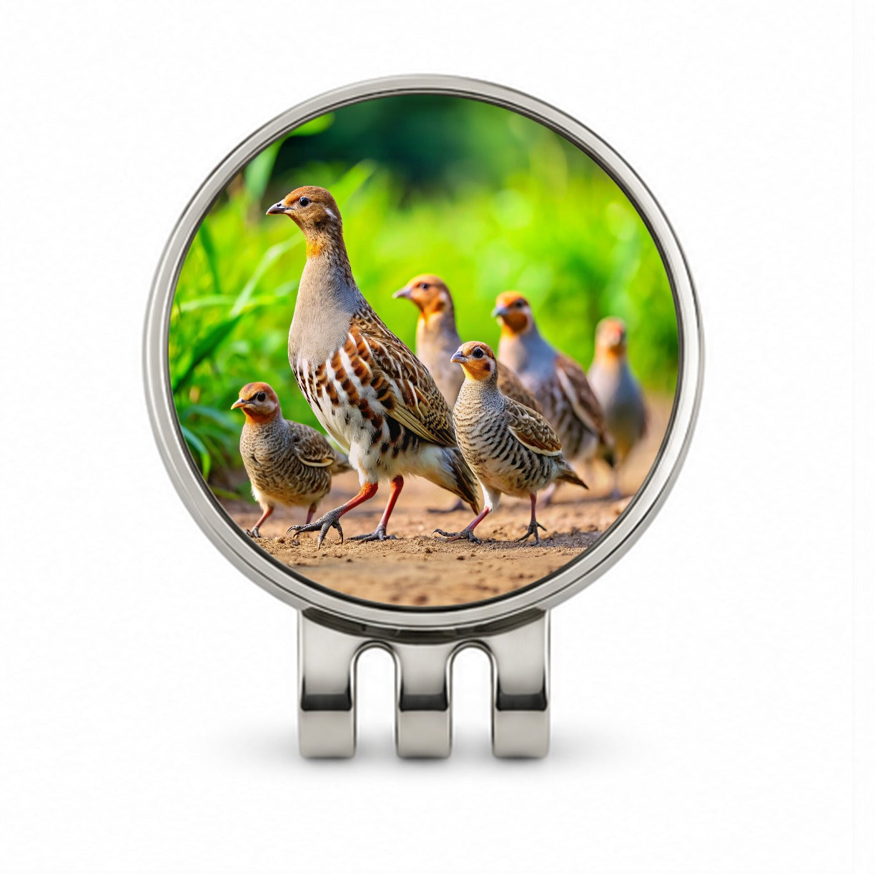 Family Of Partridge Birds Golf Hat Clip with Ball Marker