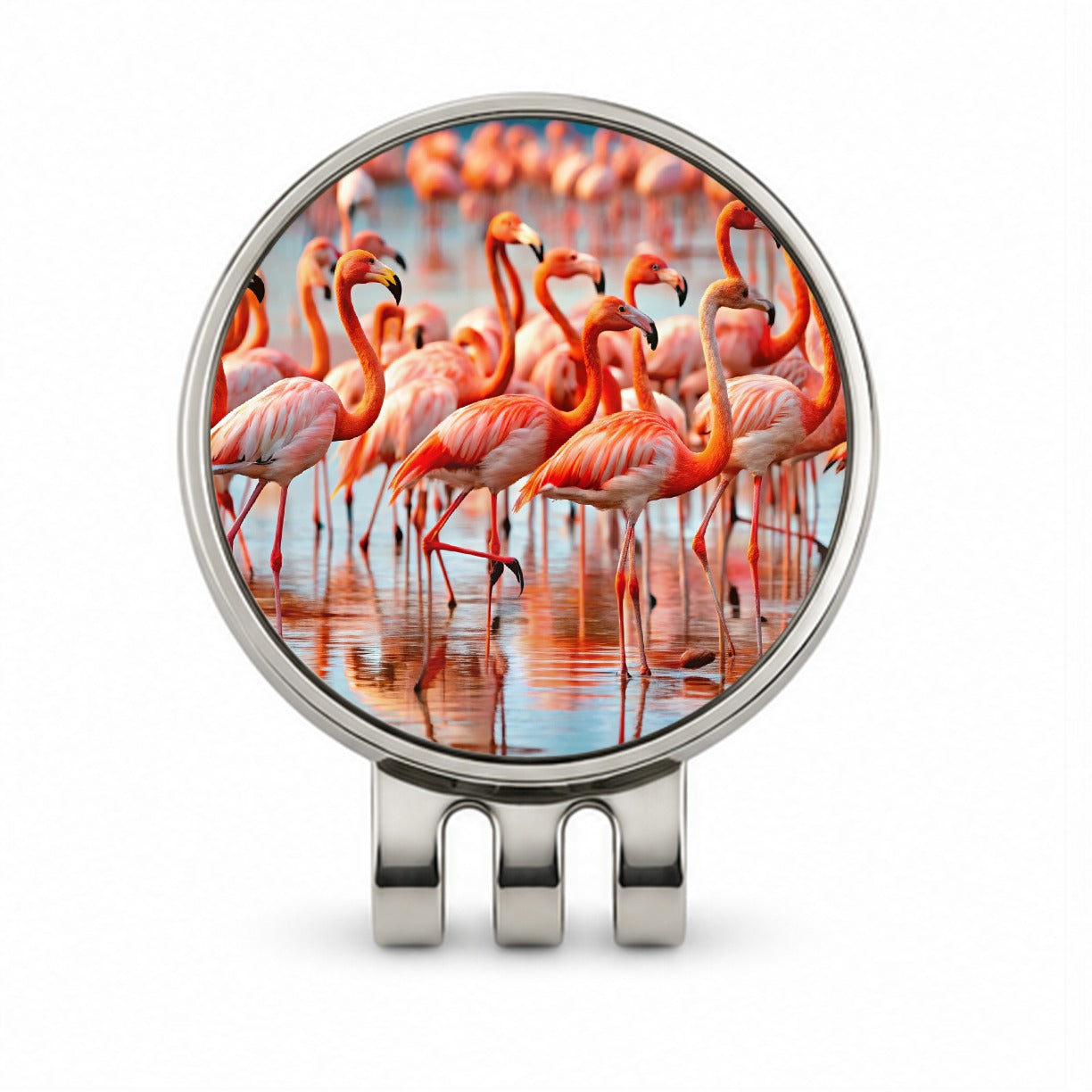 Flamingos Golf Hat Clip with Ball Marker