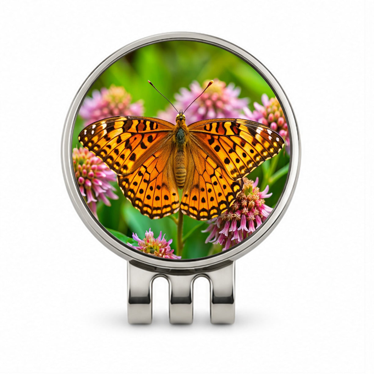 Great Spangled Fritillary Butterfly Golf Hat Clip with Ball Marker