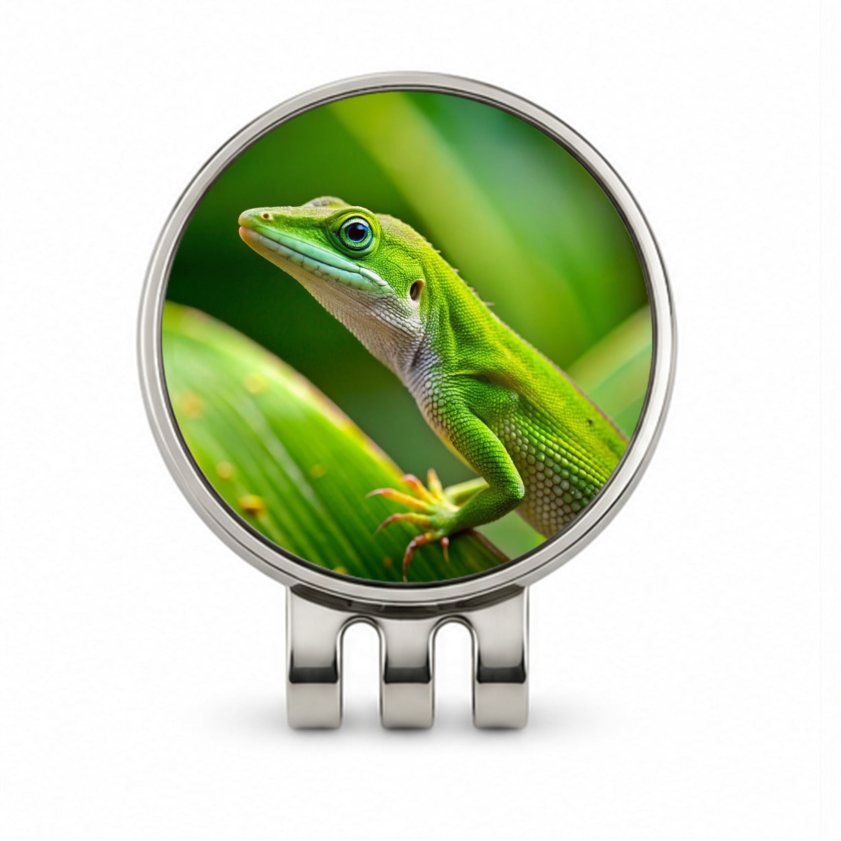 Green Anole Lizard Reptile Golf Hat Clip with Ball Marker
