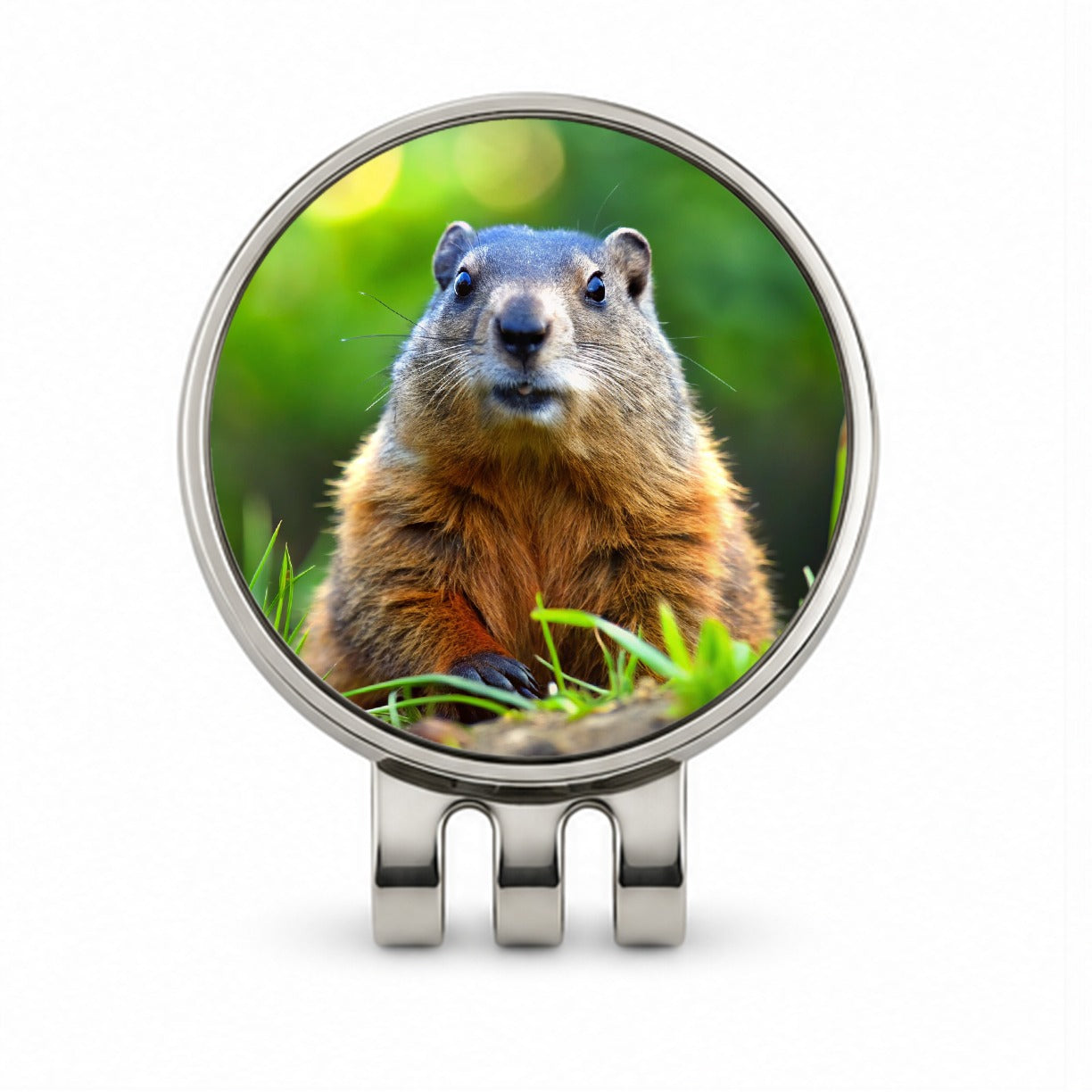 Groundhog Golf Hat Clip with Ball Marker