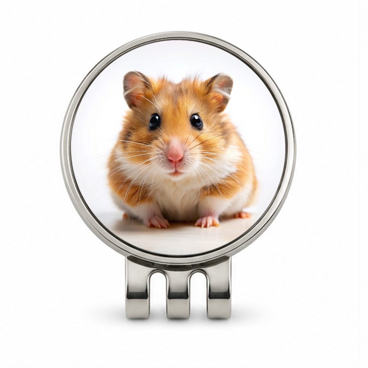 Hamster Golf Hat Clip with Ball Marker
