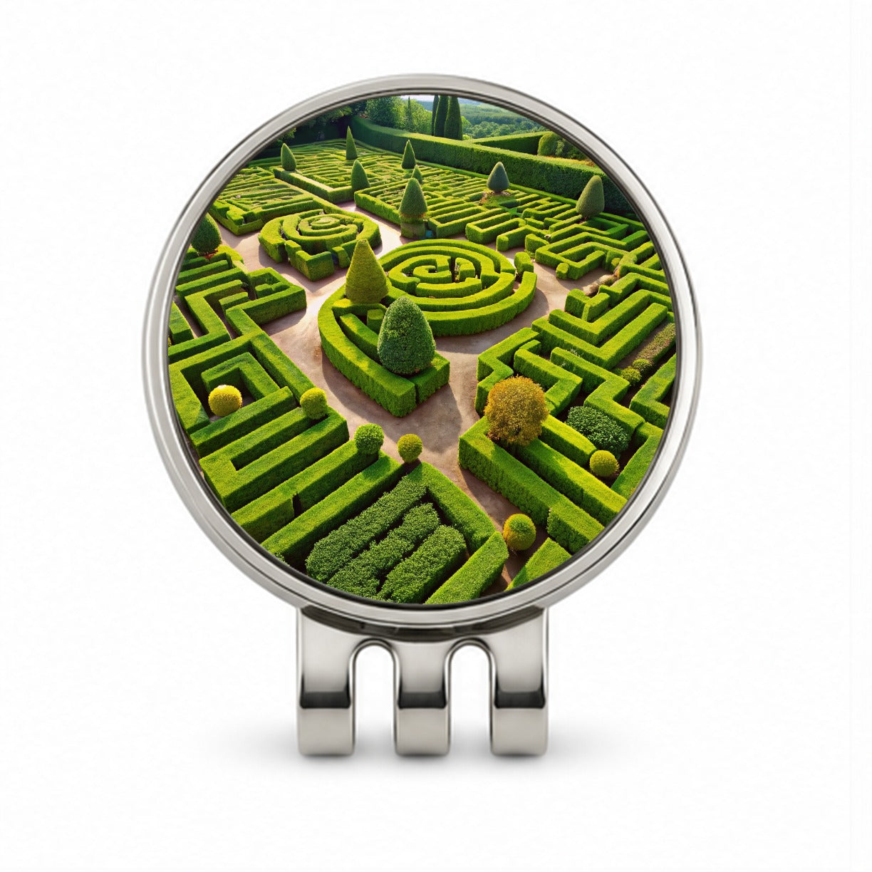 Hedge Garden Maze Golf Hat Clip with Ball Marker
