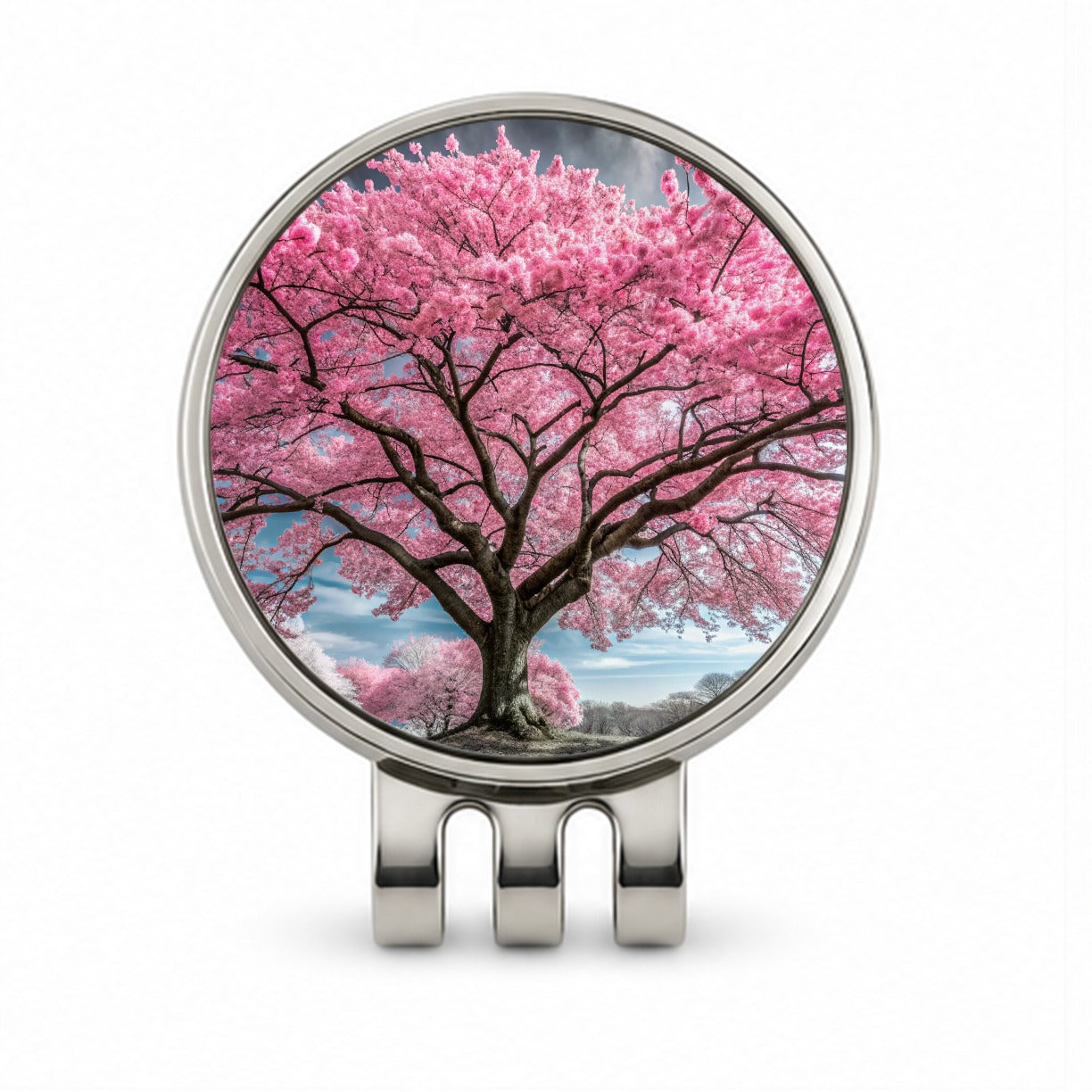 Japanese Sakura Cherry Blossom Tree Golf Hat Clip with Ball Marker